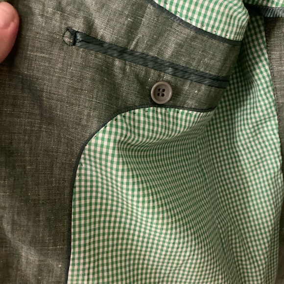 Green Linen Boys Suit Jacket - Picture 1 of 4